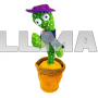 Танцующий кактус Dancing Cactus Батяр в горшке с подсветкой повторяет звуки 120 мелодий